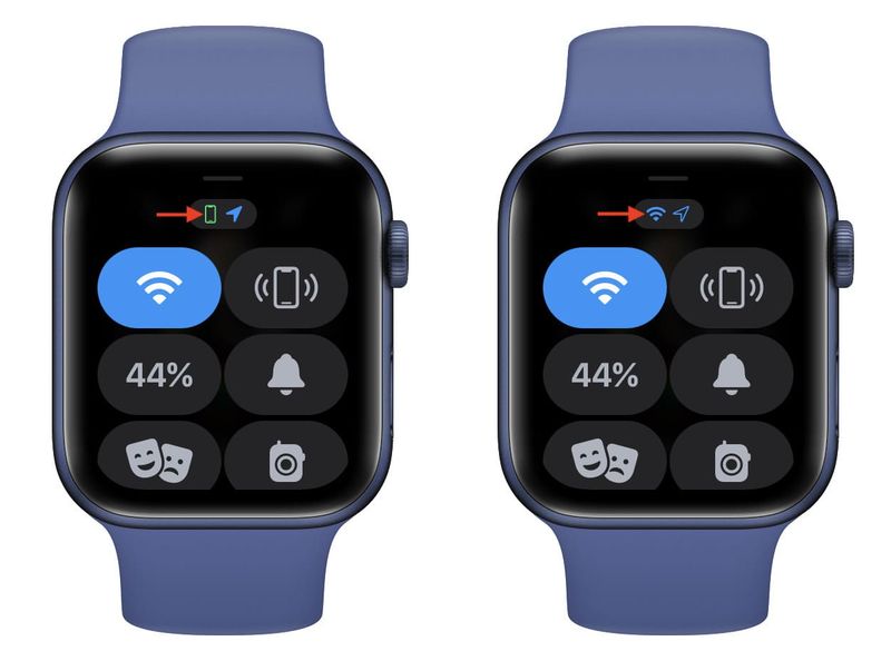 Apple Watch iPhone et statut de connexion Wi-Fi