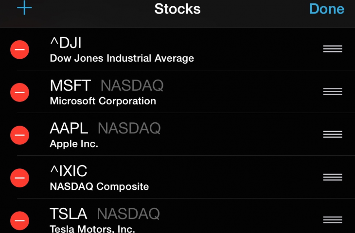Stock app iPhone