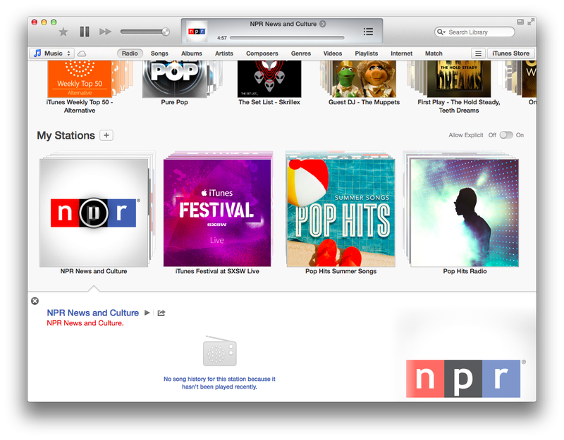 NPR in iTunes Radio