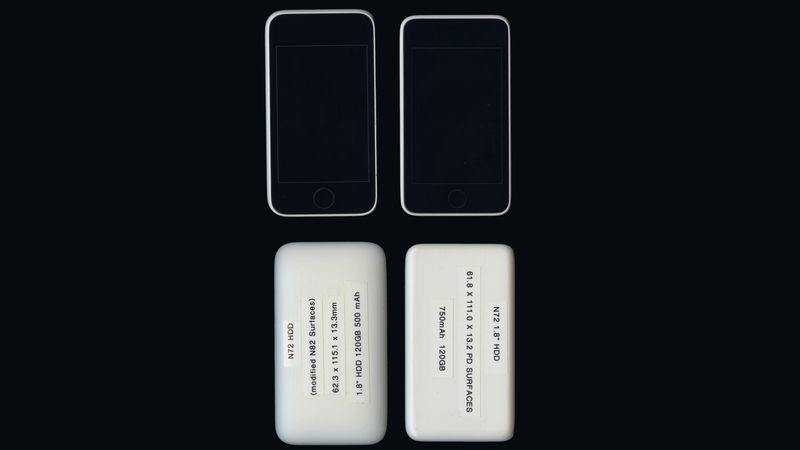 Early iPhone prototypes are displayed on this photograph provided by Tony Fadell, Apple