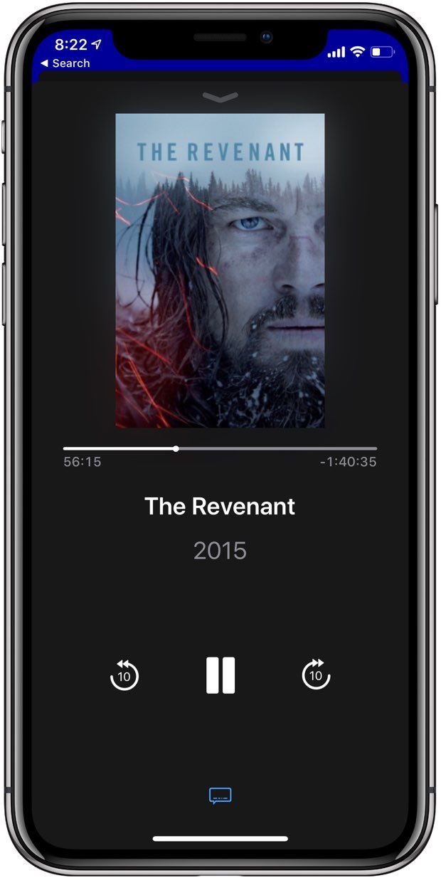 Estimated time remaining in the Apple TV Remote app