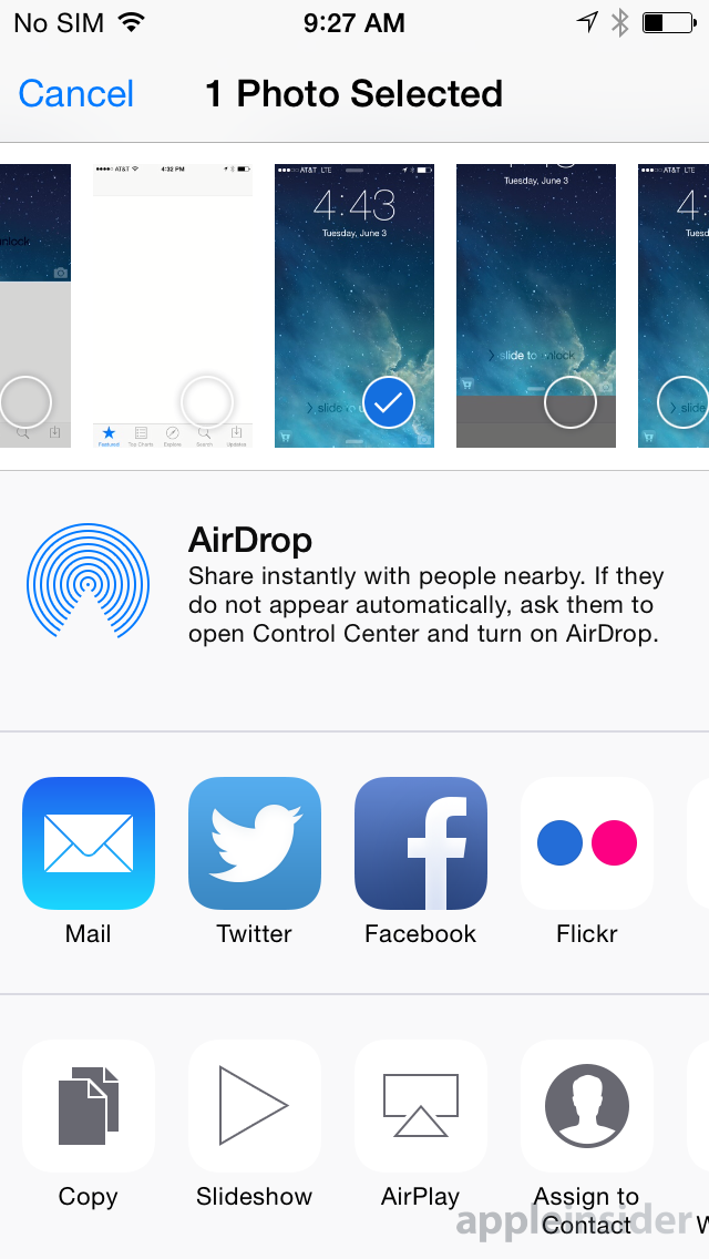 iOS 8 (Share sheet customization 001)
