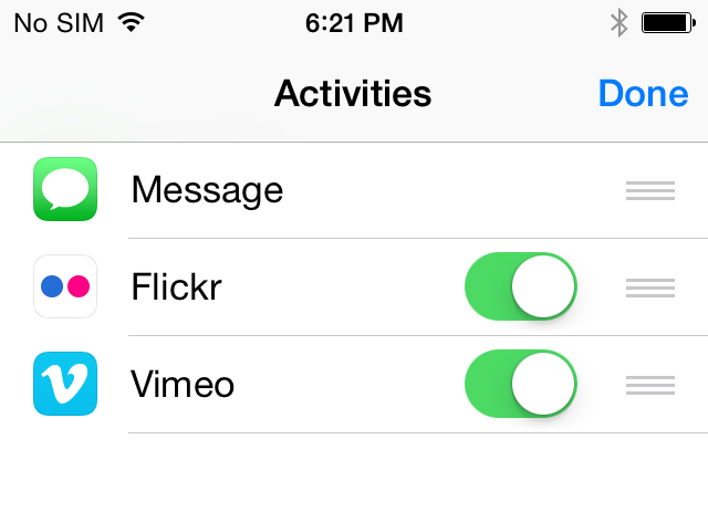 iOS 8 (Share sheet customization 004)