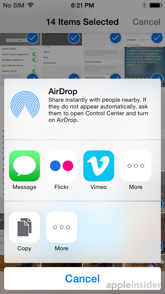 iOS 8 (Share sheet customization 003)