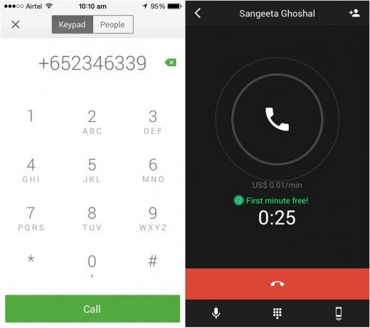 Hangouts first minute free (iPhone screenshot 001)