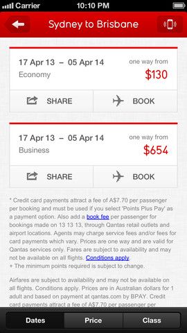 Qantas Airways 10. for iOS (iPhone screenshot 003)