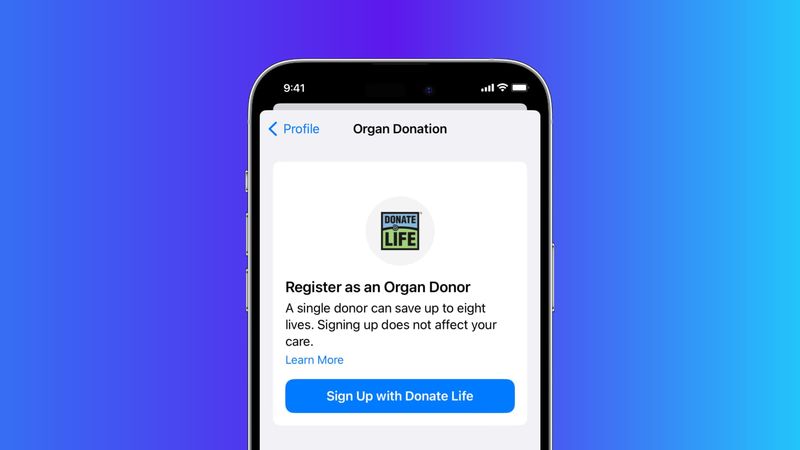 Register for Organ donation on your iPhone