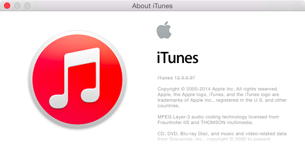 iTunes 12.0.0.97 Beta (About window)