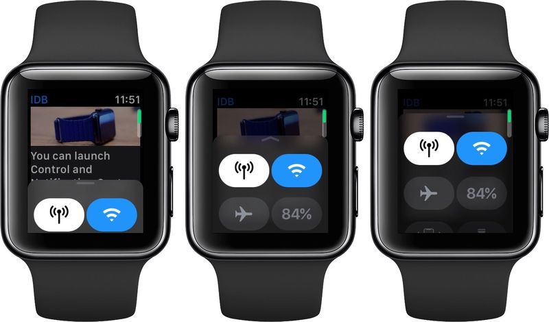 Opening Control Center in watchOS 5 while using iDownloadBlog