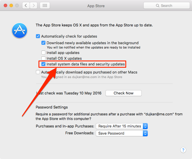 OS X El Capitan System Preferences App Store File Quarantine updates Mac screenshot 002