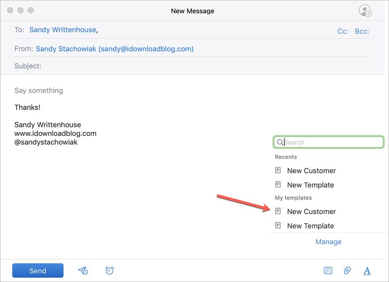 Spark Email Use New Template