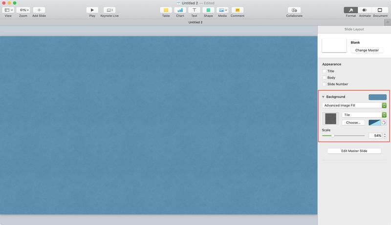 Keynote Avancé Image Arrière-Plan Mac