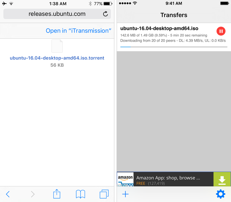 iTransmission via Safari