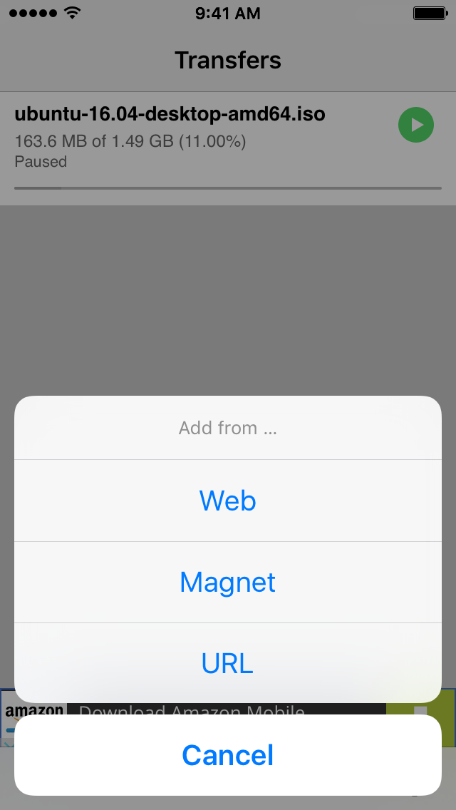iTransmission via manual input