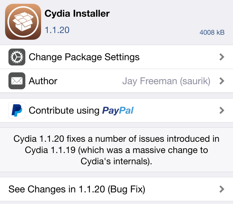 Cydia Installer 1.1.20