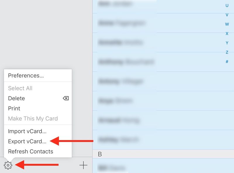 export icloud contacts