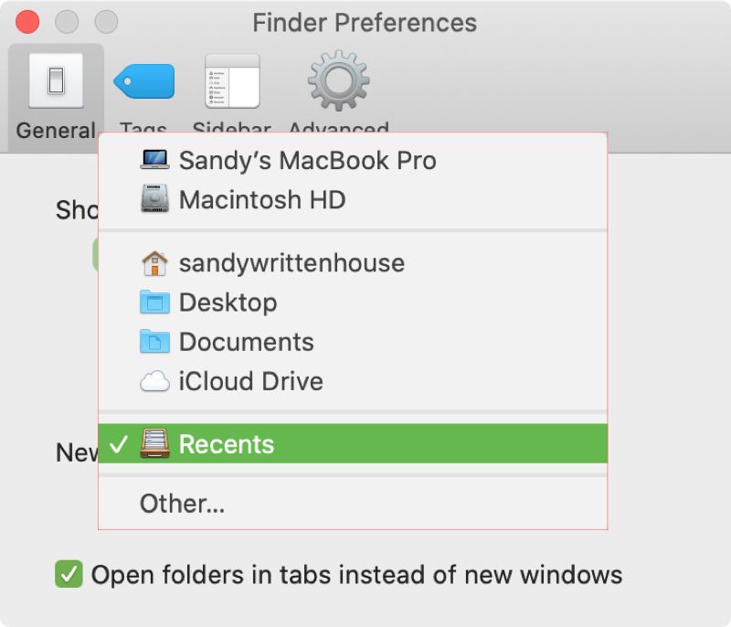 Finder Open Folder Mac