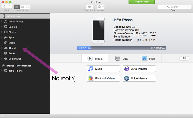 No root afc2 iOS 8.3