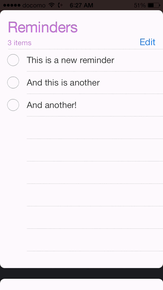 iOS 7 Reminders Detail View Name