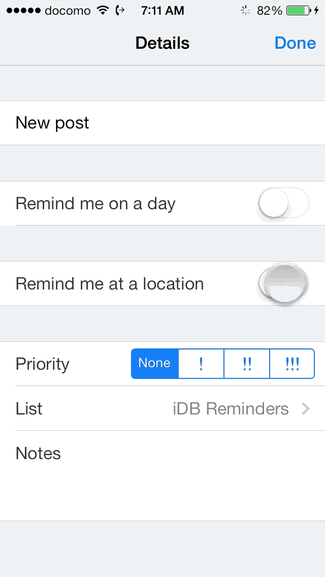 iOS 7 Reminders Location