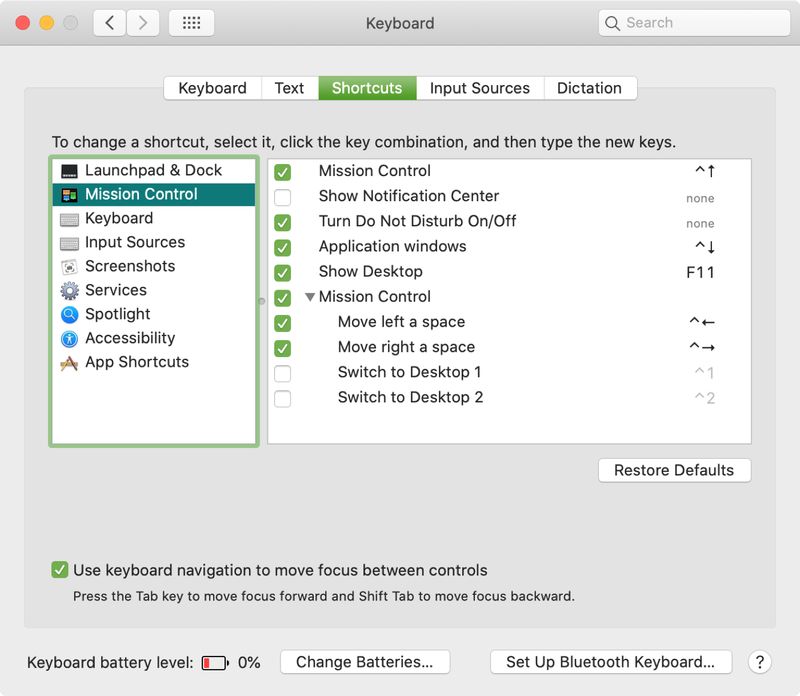 Notification Center Keyboard Shortcut