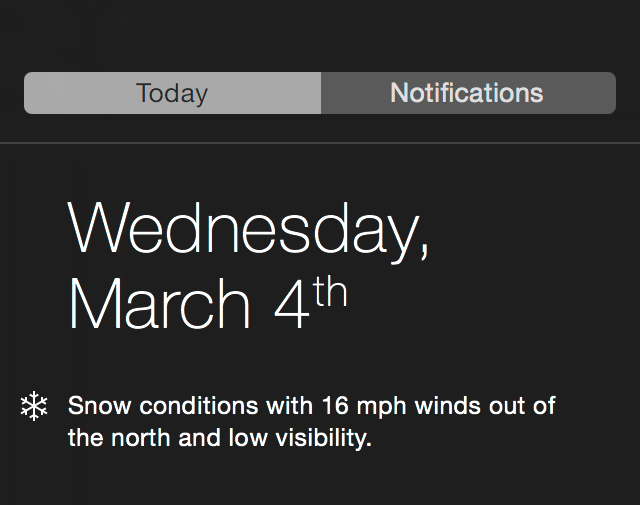Notification Center Today View on Mac