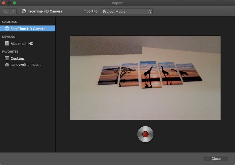 iMovie Enregistrer la vidéo FT Caméra Mac