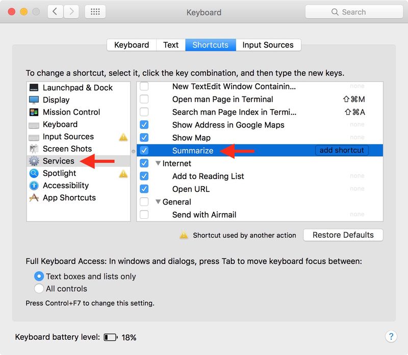 Obtenez Mac pour résumer le texte