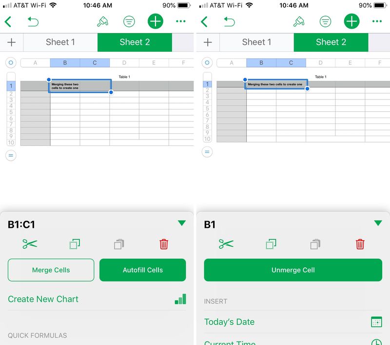 Les nombres fusionnent et dissocient les cellules iPhone