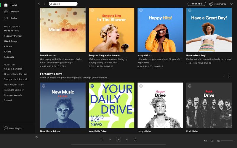 Spotify Accueil Mac