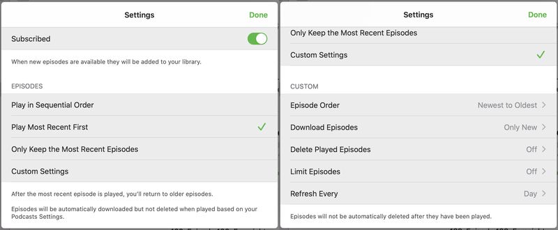 Podcast Settings Mac
