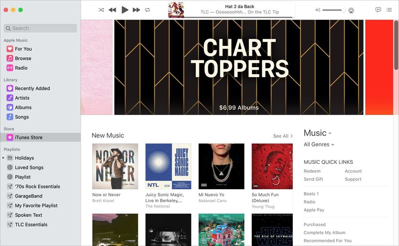 Voir iTunes Store dans Musique sur Mac