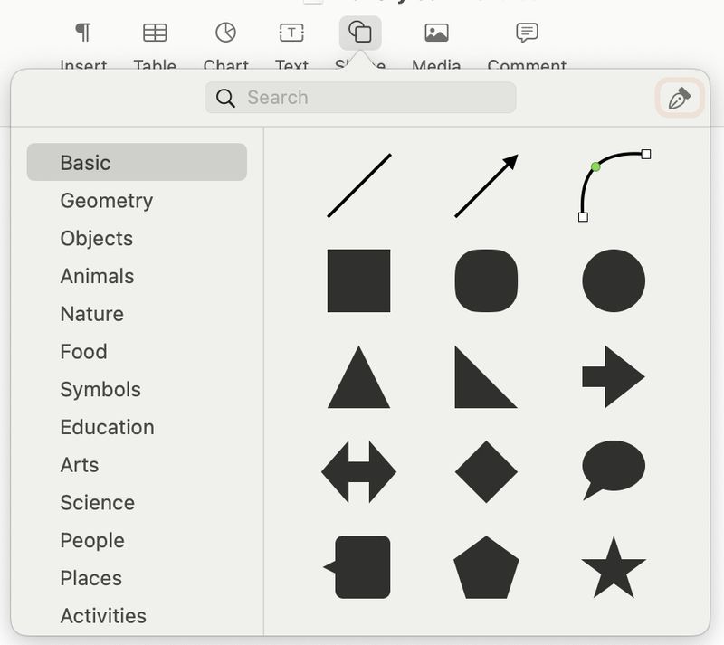 Add a Shape in Pages on Mac