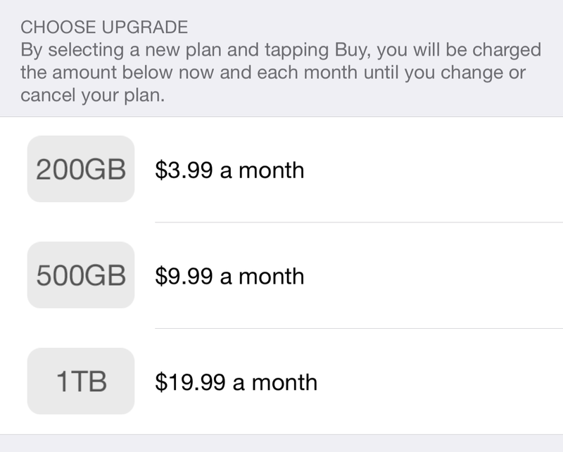 Old iCloud Storage Plans