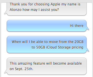 iCloud Storage Pricing September 25th