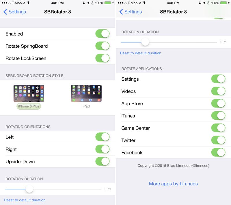 SBRotator 8 Preferences